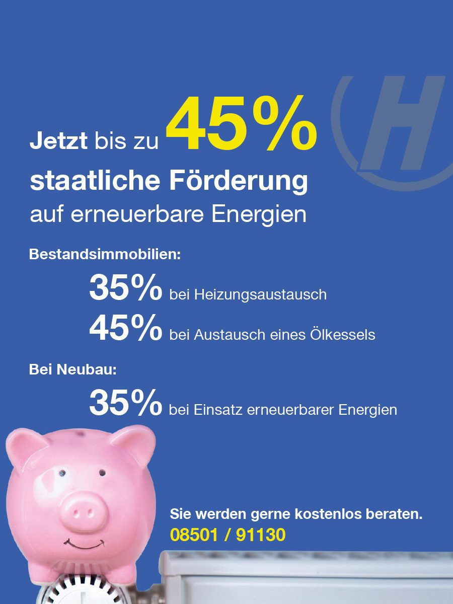 Jetzt bis zu 45% staatliche Förderung auf erneuerbare Energien Hoffmann