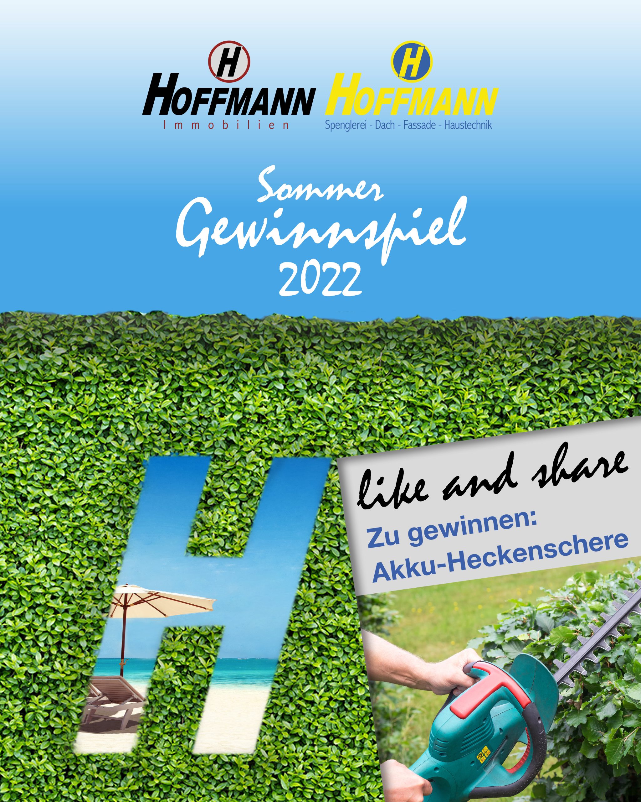 Hoffmann Sommer Gewinnspiel Profi-Akku-Heckenschere 