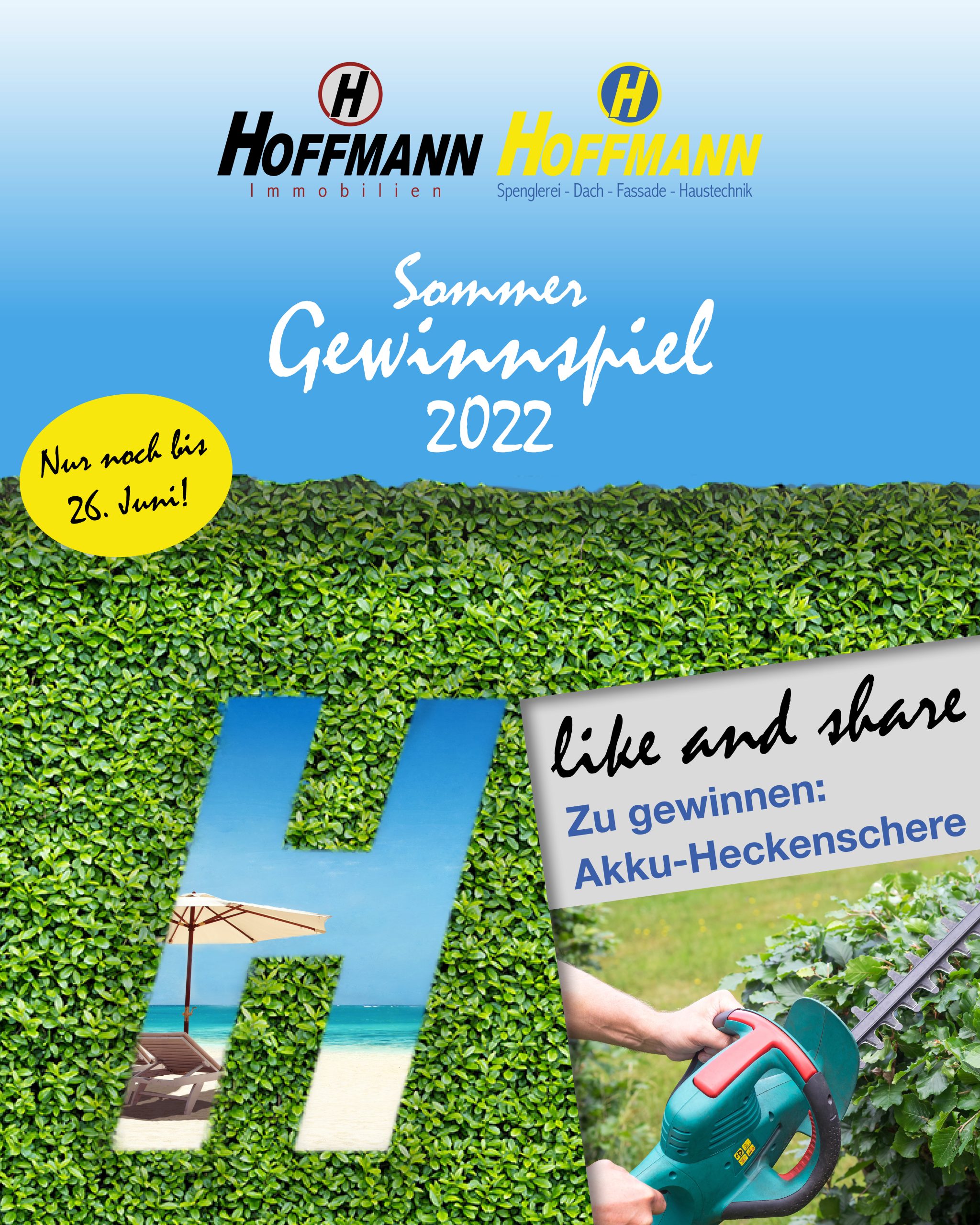 Hoffmann Sommer Gewinnspiel Profi-Akku-Heckenschere